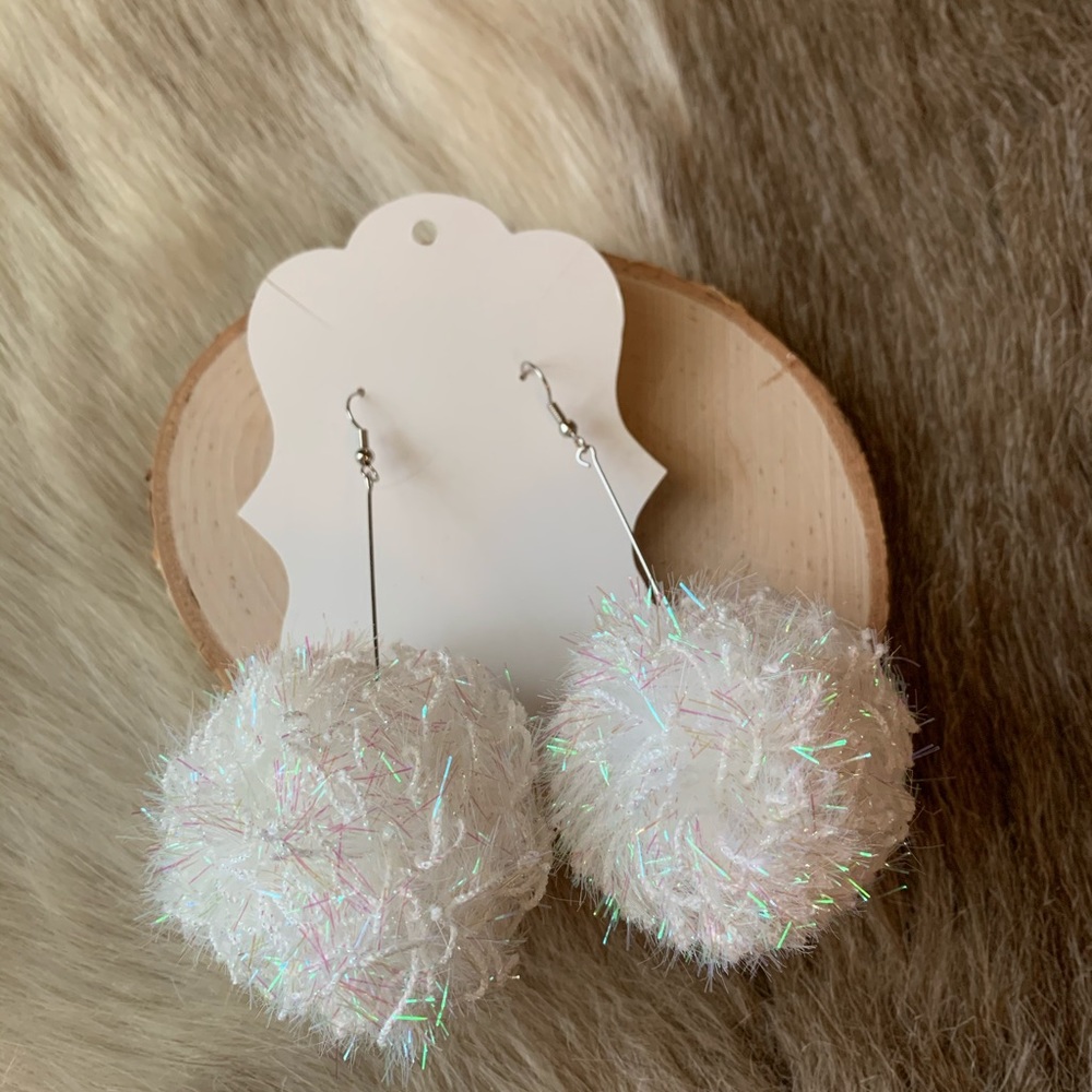 Sparkly Pom Earrings